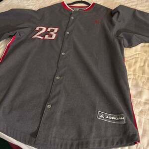 Vintage Rare Jordan Brand #23 Button Up Baseball Style Jersey Shirt XL